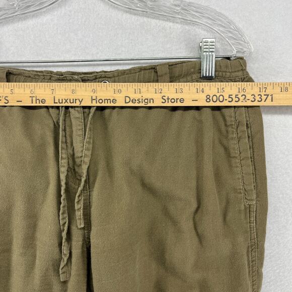 EILEEN FISHER Pants PM Organic Cotton Canvas Cargo Utility Cropped Tapered Green - Picture 12 of 15